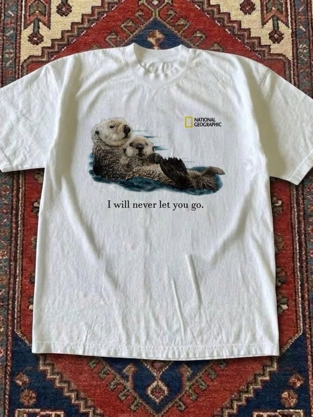 Gildan White Sea Otter Graphic Tee